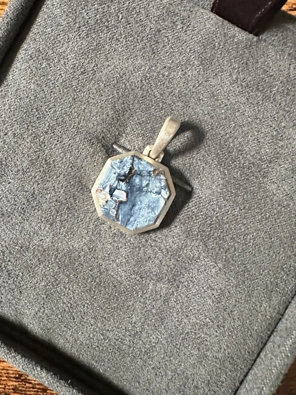 David Yurman Faceted Stone Amulet Pendant in Pietersite - 16mm